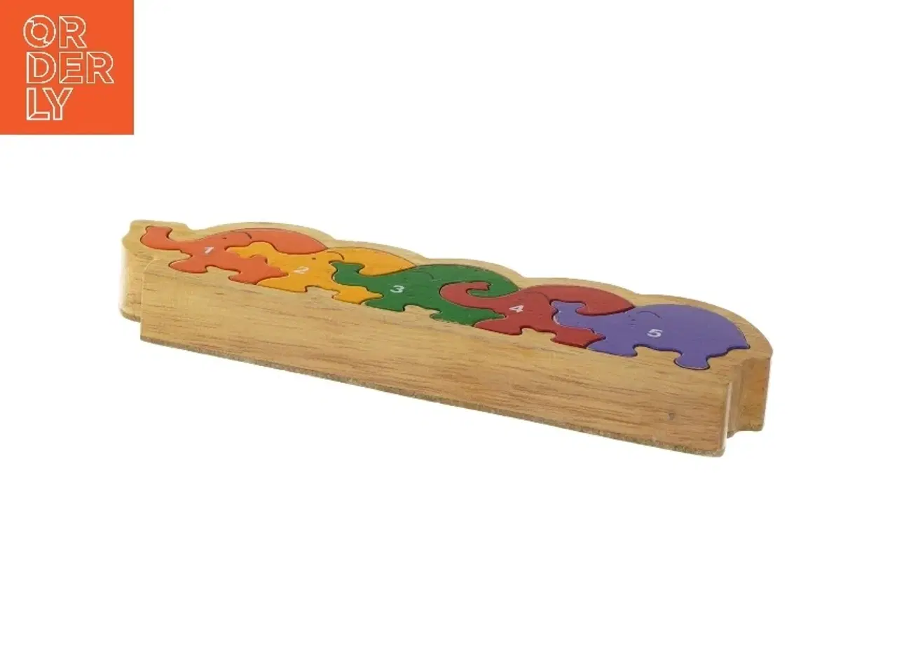 Billede 3 - Træpuslespil med elefanter (str. 7,5x24 cm)