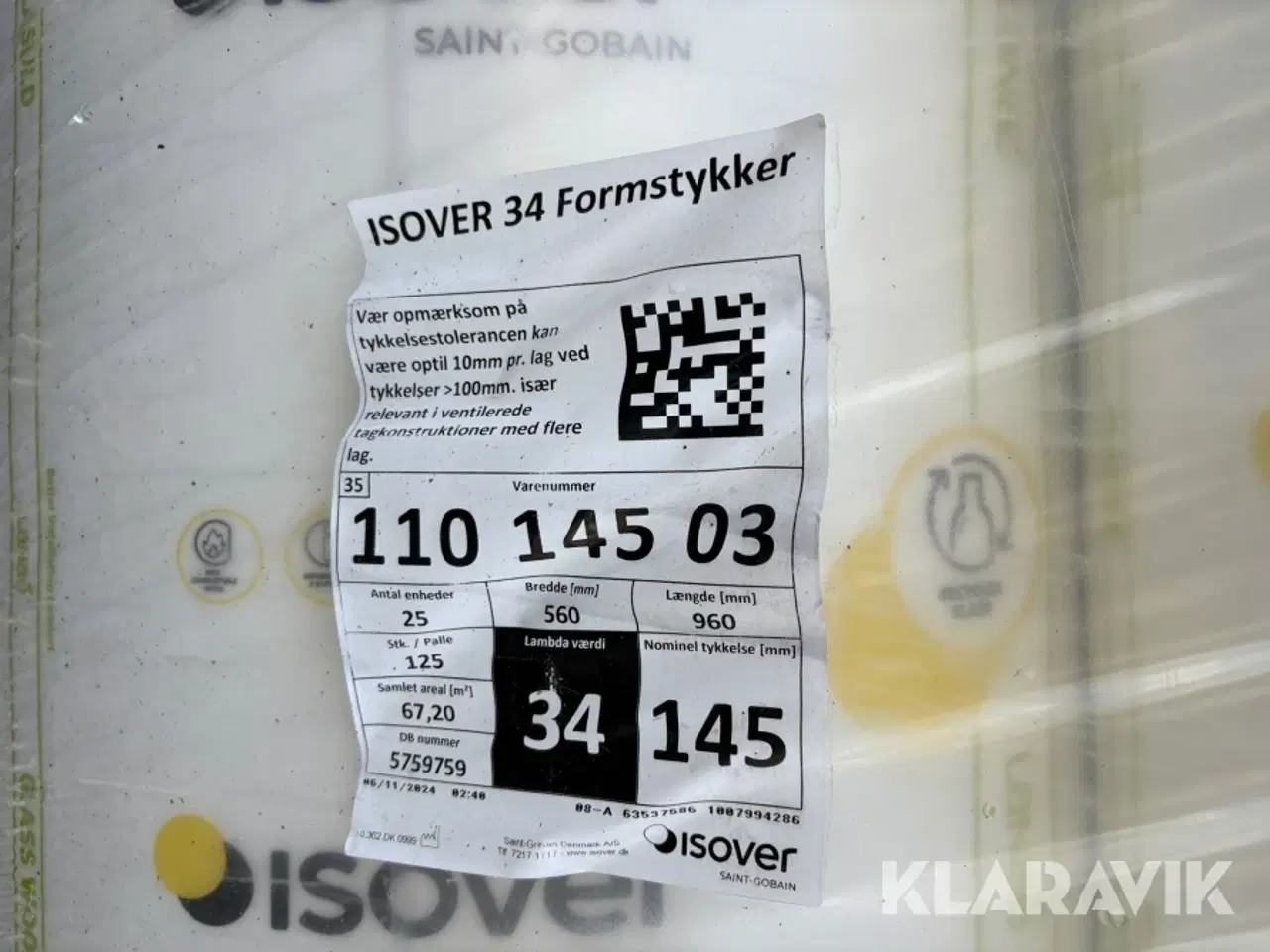 Billede 4 - Isolering Isover Lanaé 35 110 145 03 formstykker