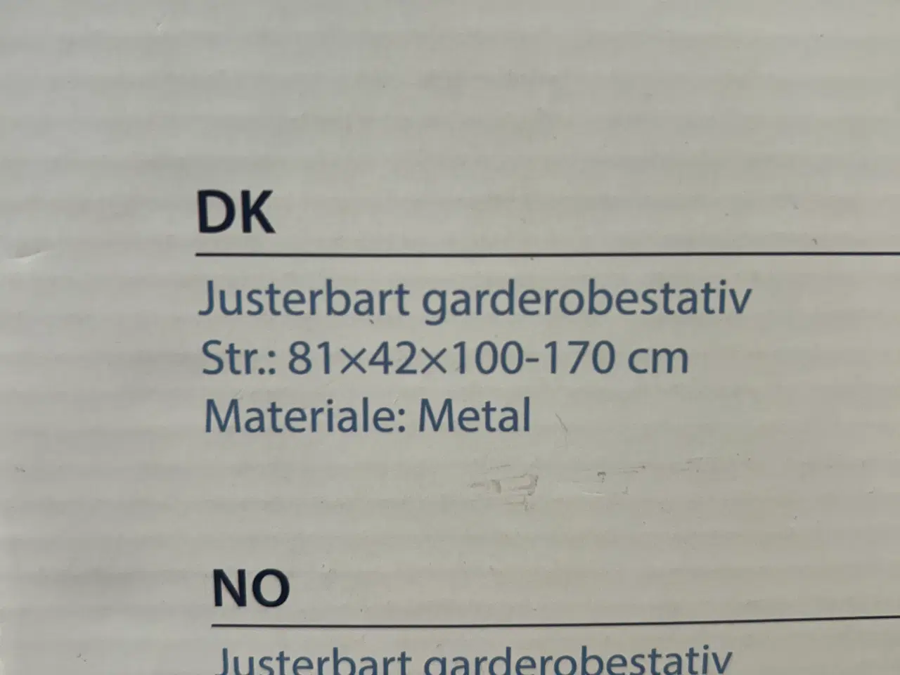 Billede 3 - Super lækkert justerbart garderobestativ kun 50kr!