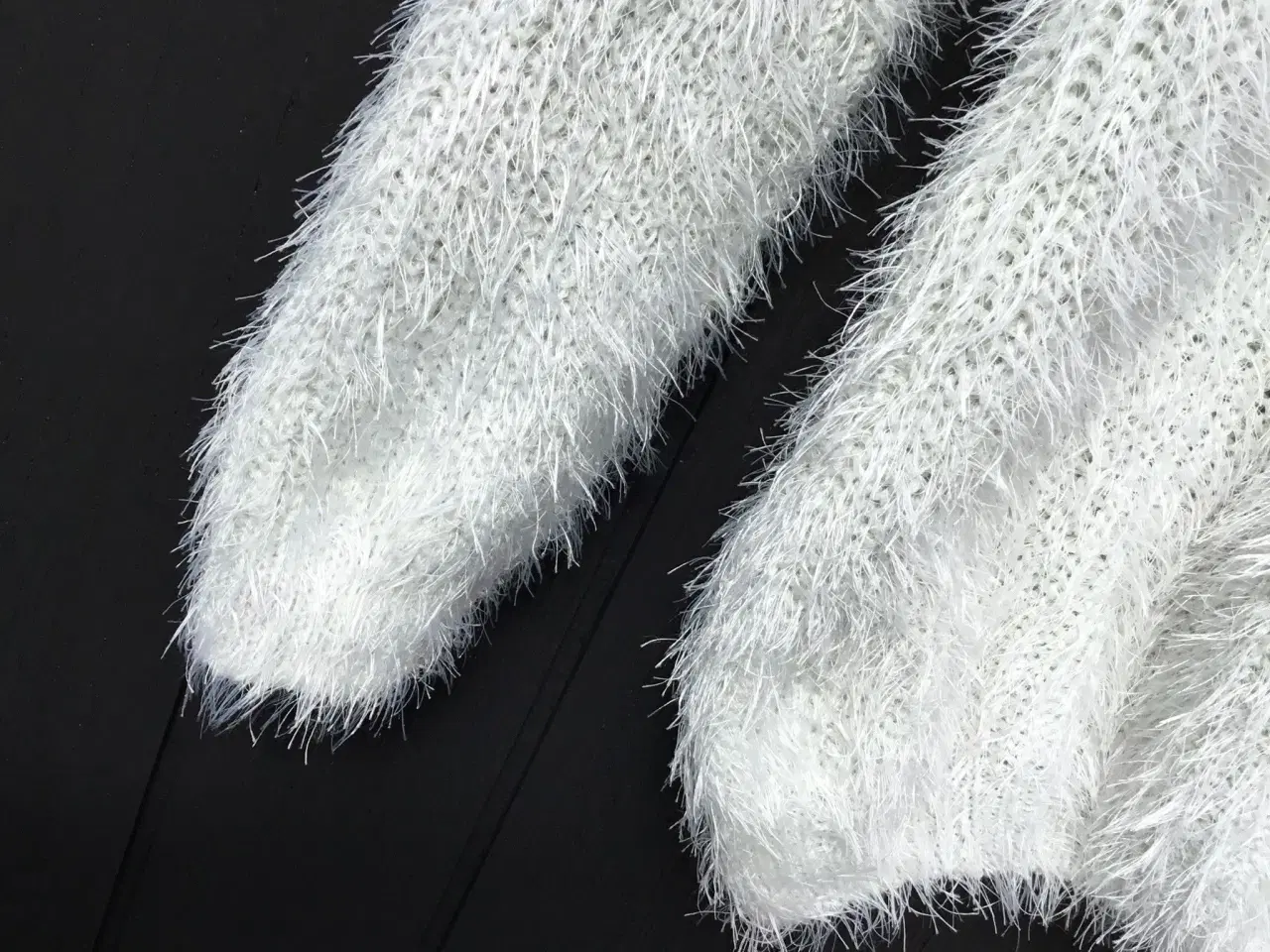 Billede 9 - Flot hvid strik sweater striktrøje str. S/M strikk