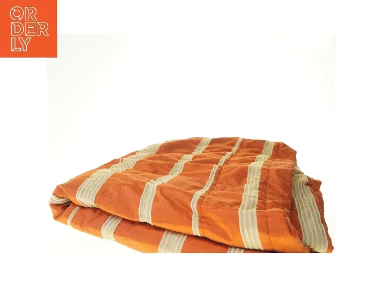 Billede 2 - Stribet orange sengetæppe 240x220 cm fra Elle (str. 240x220 cm)