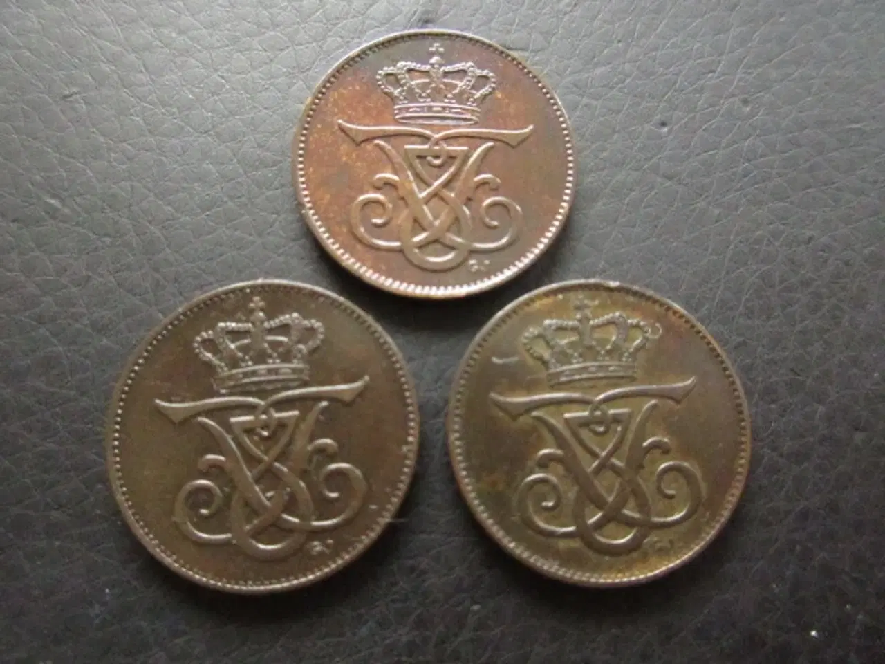 Billede 2 - 2 ører 1907-1912 Fr. VIII komplet sæt