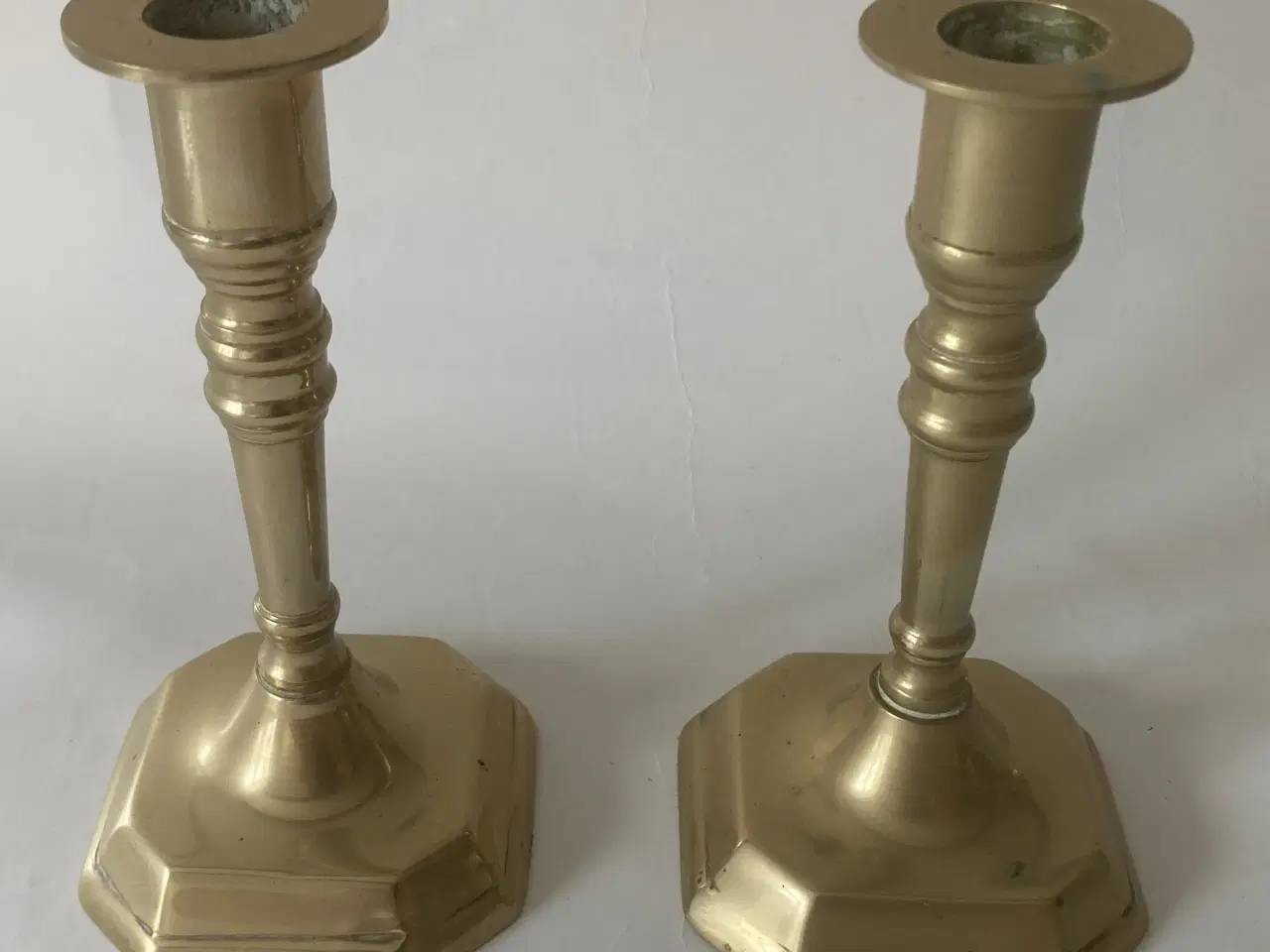 Billede 1 - 2 messing lysestager H. 16cm