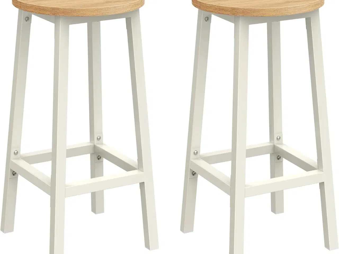 Billede 1 - Barstole med ryglæn VASAGLE – sæt af 2, 65 cm, beige/hvid eg