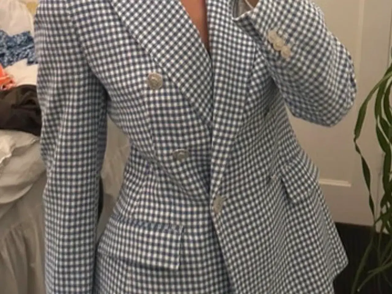 Billede 2 - Blazer str s blå og hvid 
