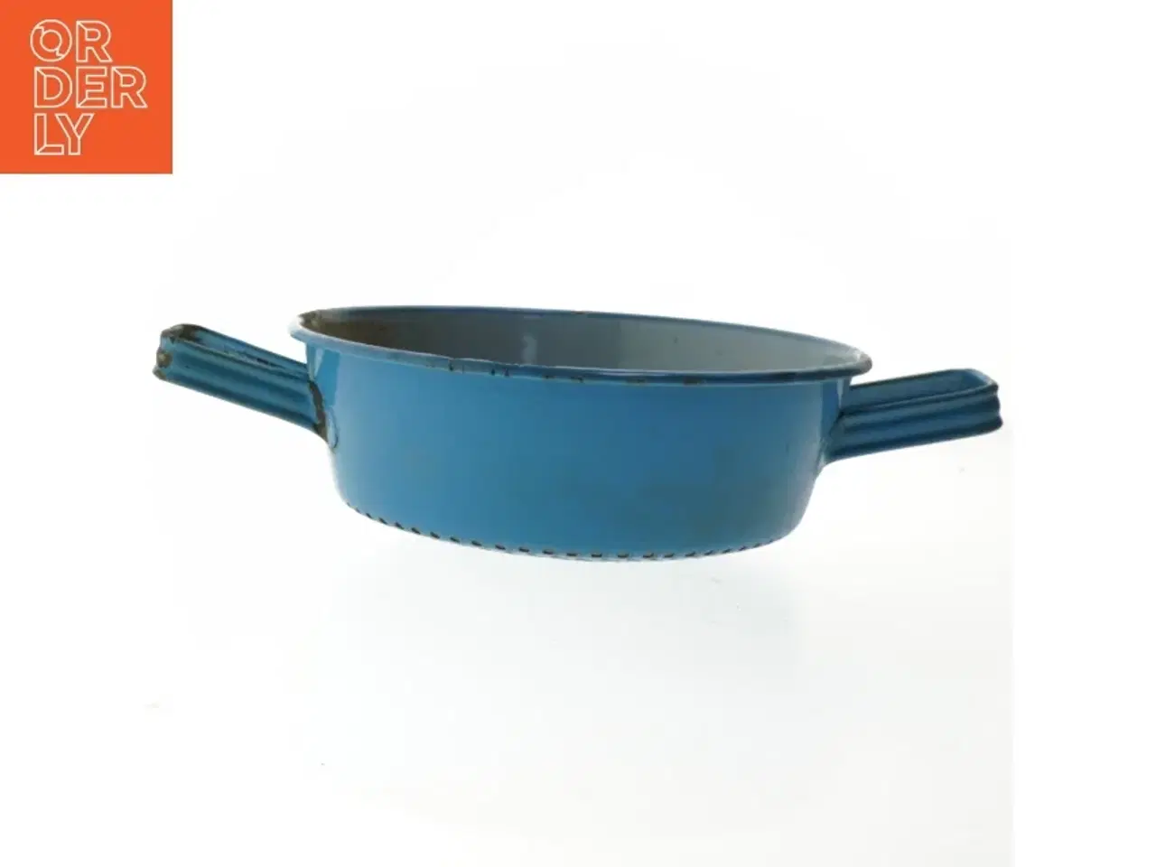 Billede 1 - Blåt emaljeret dørslag (str. Ø 23,5 cm)