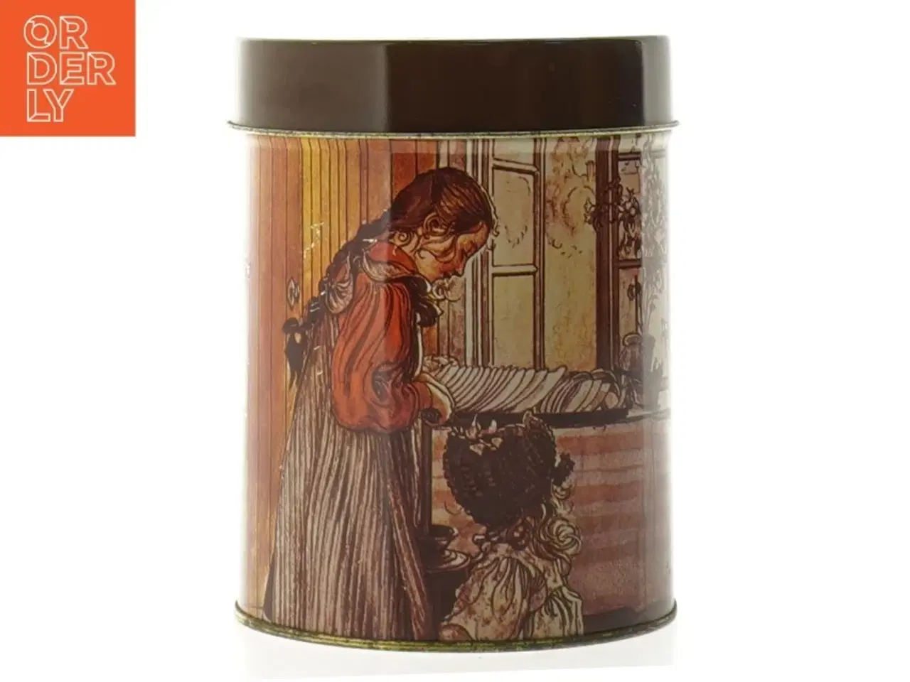 Billede 1 - Dekorativ dåse med Carl Larsson køkkenmotiv (str. 14 x 10,5 cm)