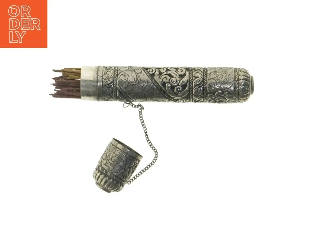 Billede 3 - Dekorativ manuskript rulle beholder med røgelsespinde (str. 22 cm)