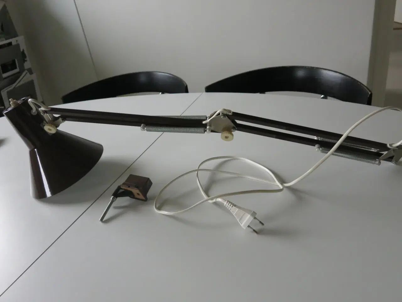 Billede 1 - Arkitektlampe brun med bordbeslag