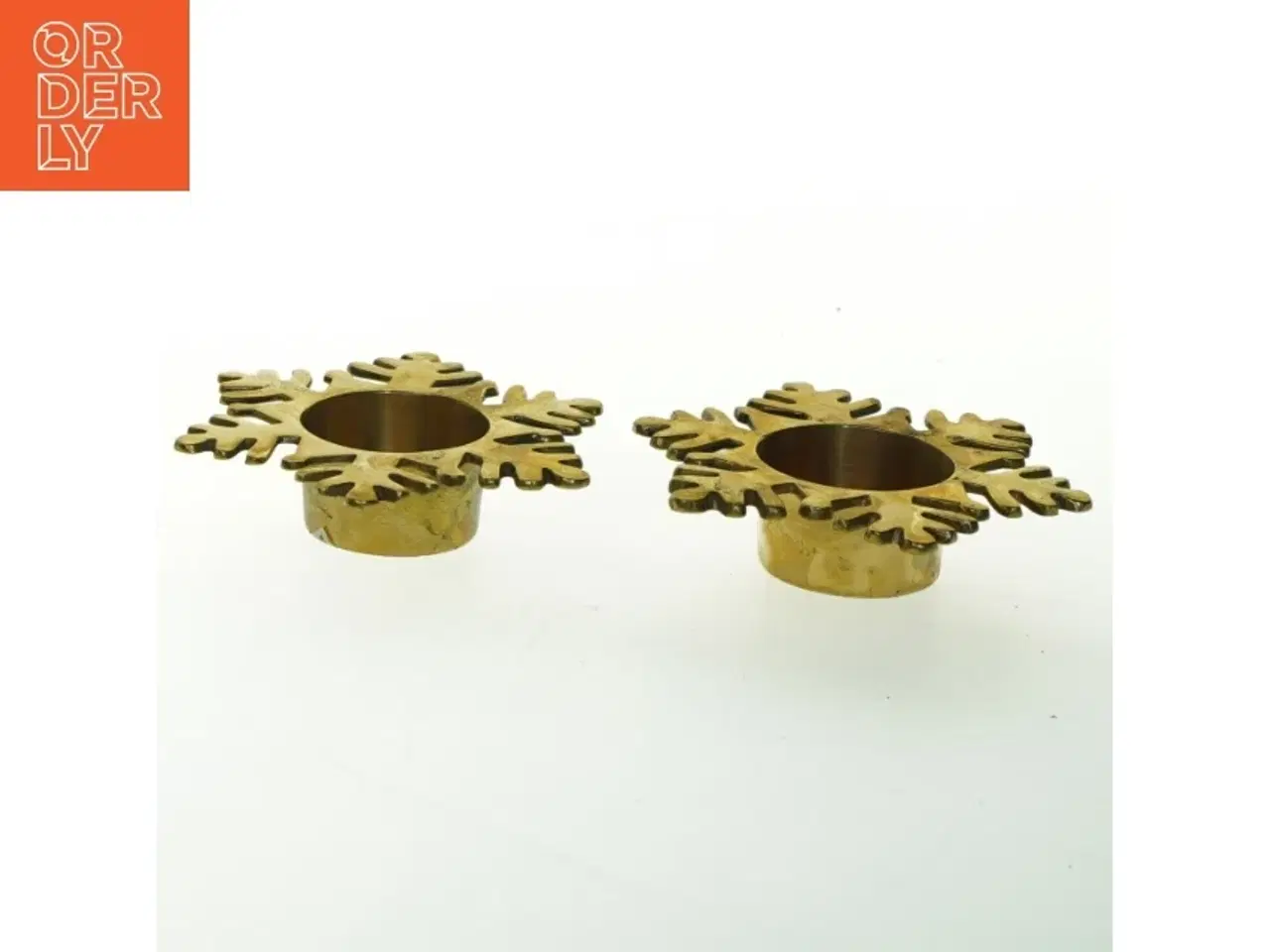 Billede 1 - Gyldne snefnug lysstage (str. 11x3 cm)