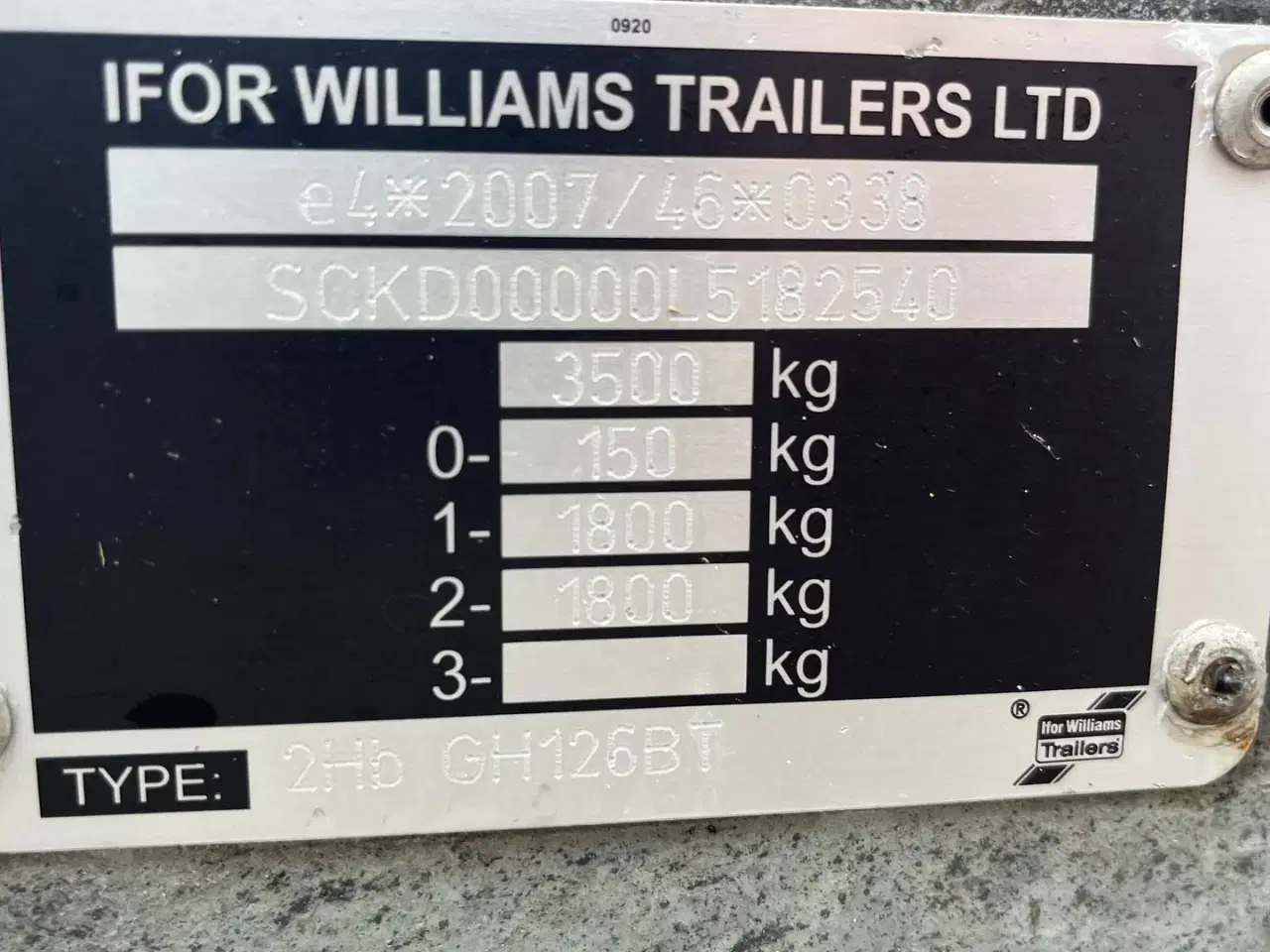 Billede 8 - Ifor Williams GH 126 3500kg maskintrailer  skal ikke synes