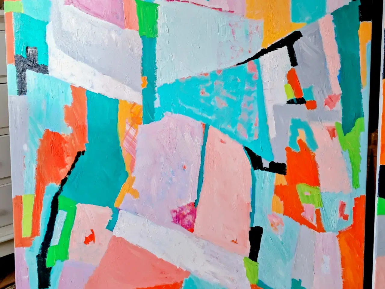 Billede 4 - 2 sammenhørende Malerier af kunstneren Hanne Sie. 