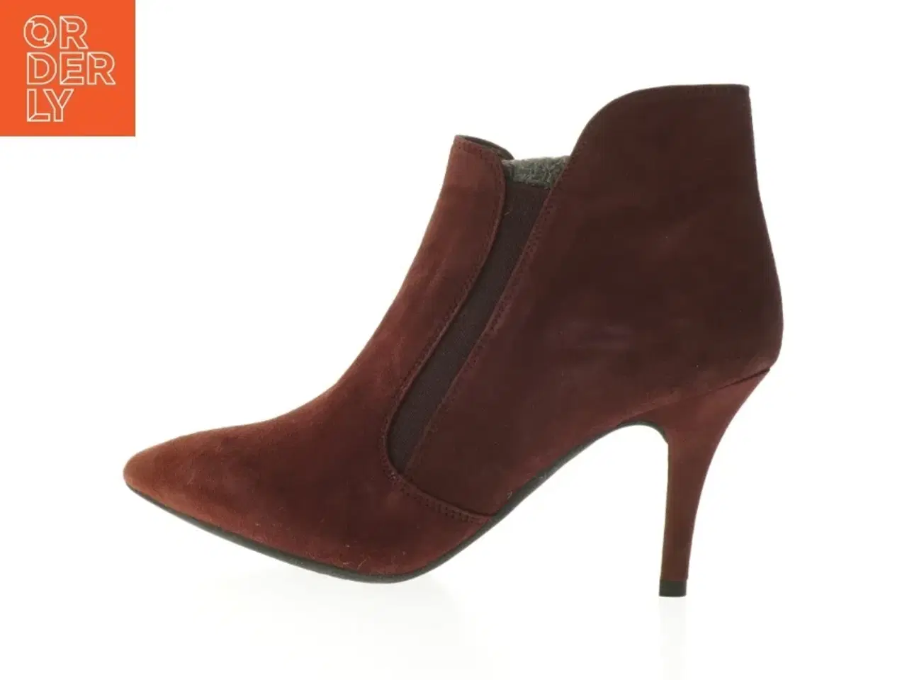 Billede 1 - Brune/vinrøde ankelstøvler med hæl fra Unisa (str. 38,5 )