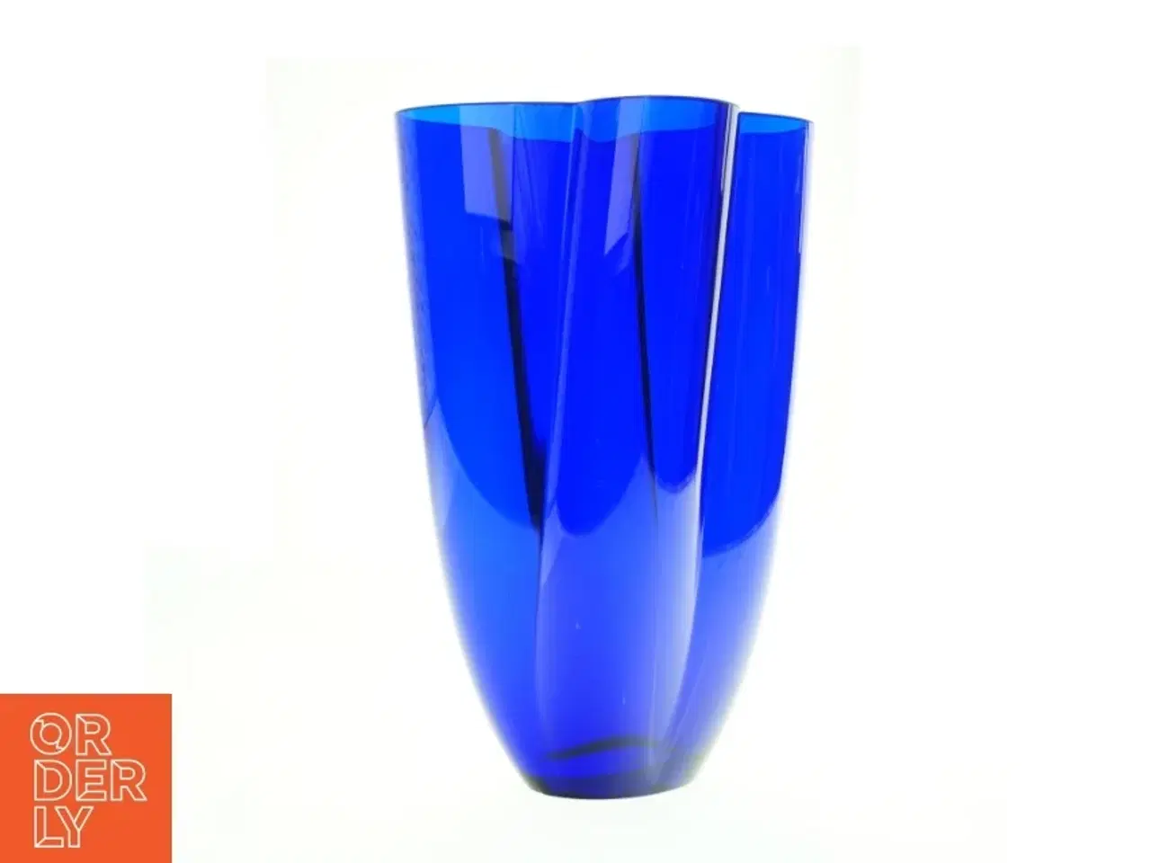 Billede 1 - Blå glasvase (str. 34 x 21 cm)