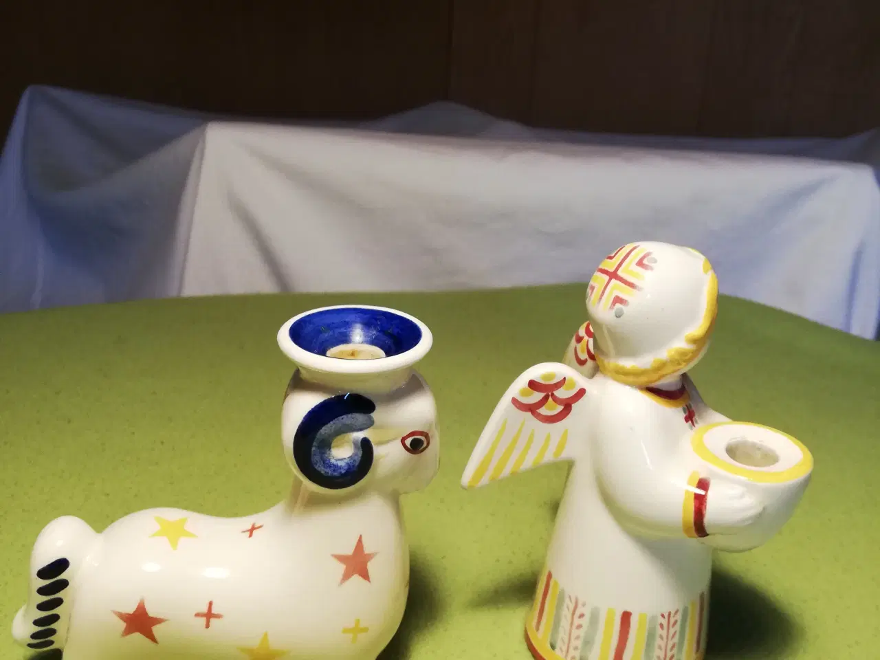 Billede 2 - 2 Aluminia fajance figurer engel og julebuk