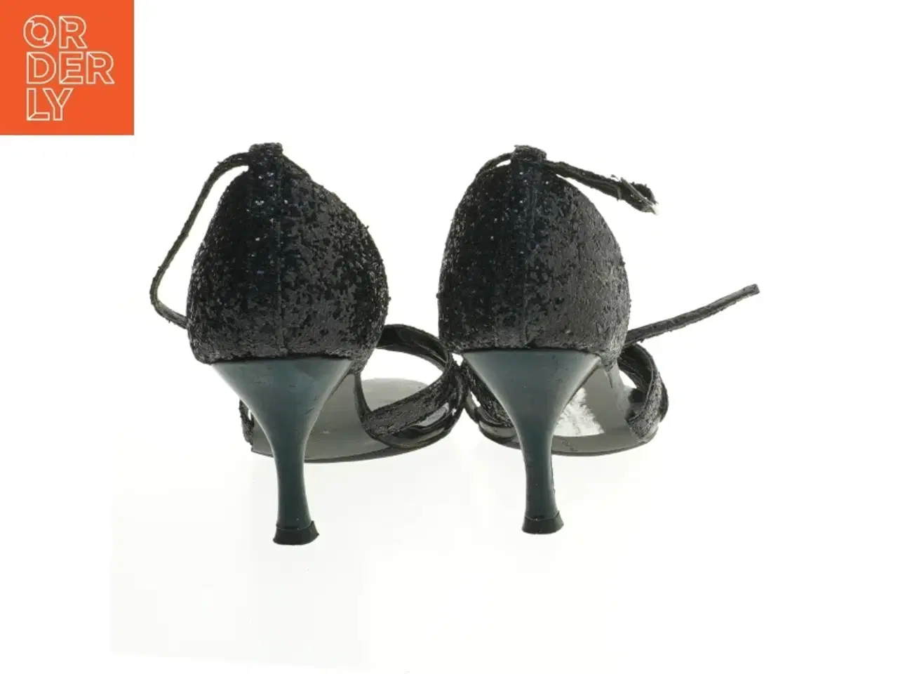 Billede 2 - Sort højhælet sko med glitter fra Bianco (str. 39 )