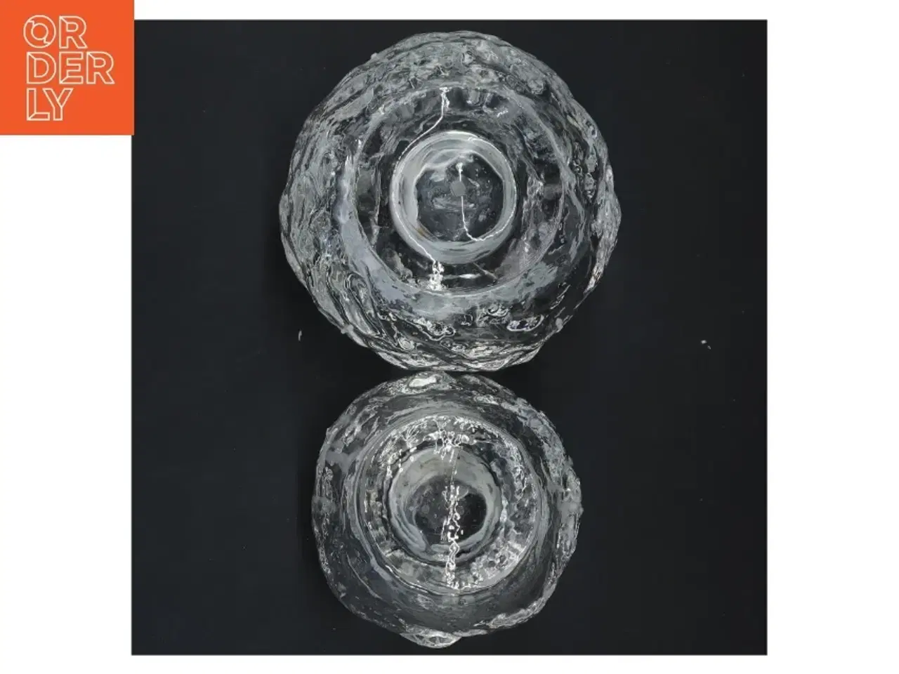 Billede 3 - Isformet lysestager i glas (str. Ø 8 cm og Ø 6 cm)