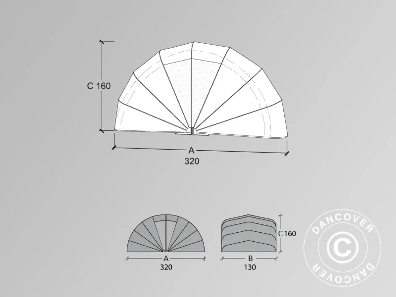 Billede 3 - Foldegarage (MC), 1,3x3,2x1,6m, Grå