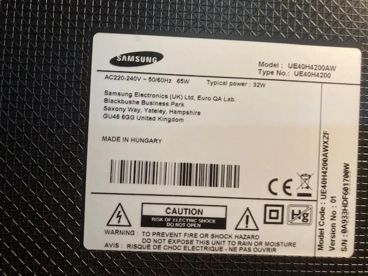 Billede 2 - 40" Samsung TV til salg !!