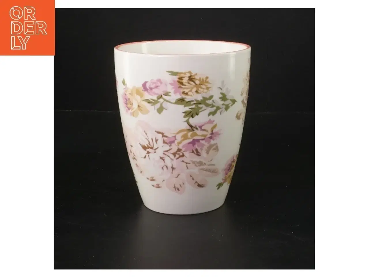 Billede 1 - Blomsterdekoreret vase (str. 14 cm)