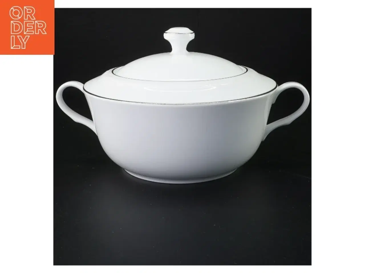 Billede 3 - Suppeterrin med låg, hvid fra Goldmark (str. 29 x 16 cm)