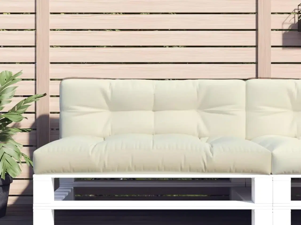 Billede 1 - Pallehynde 120x40x12 cm stof cremehvid