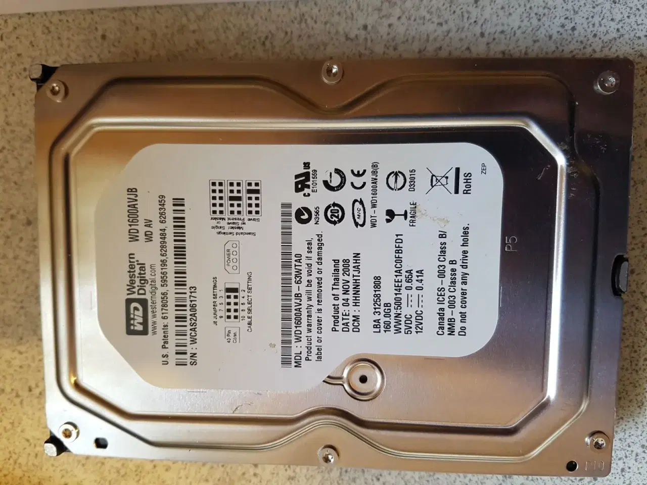 Billede 2 - WD1600avjb 160GB 3.5" IDE hdd