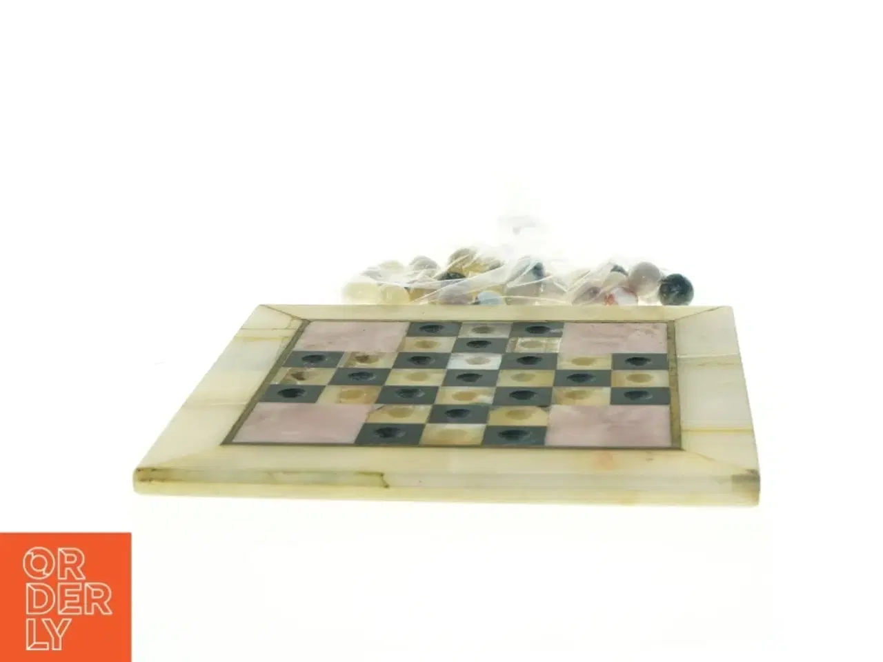 Billede 1 - Marmor dam mølle spil sæt med brikker (str. 22 cm)
