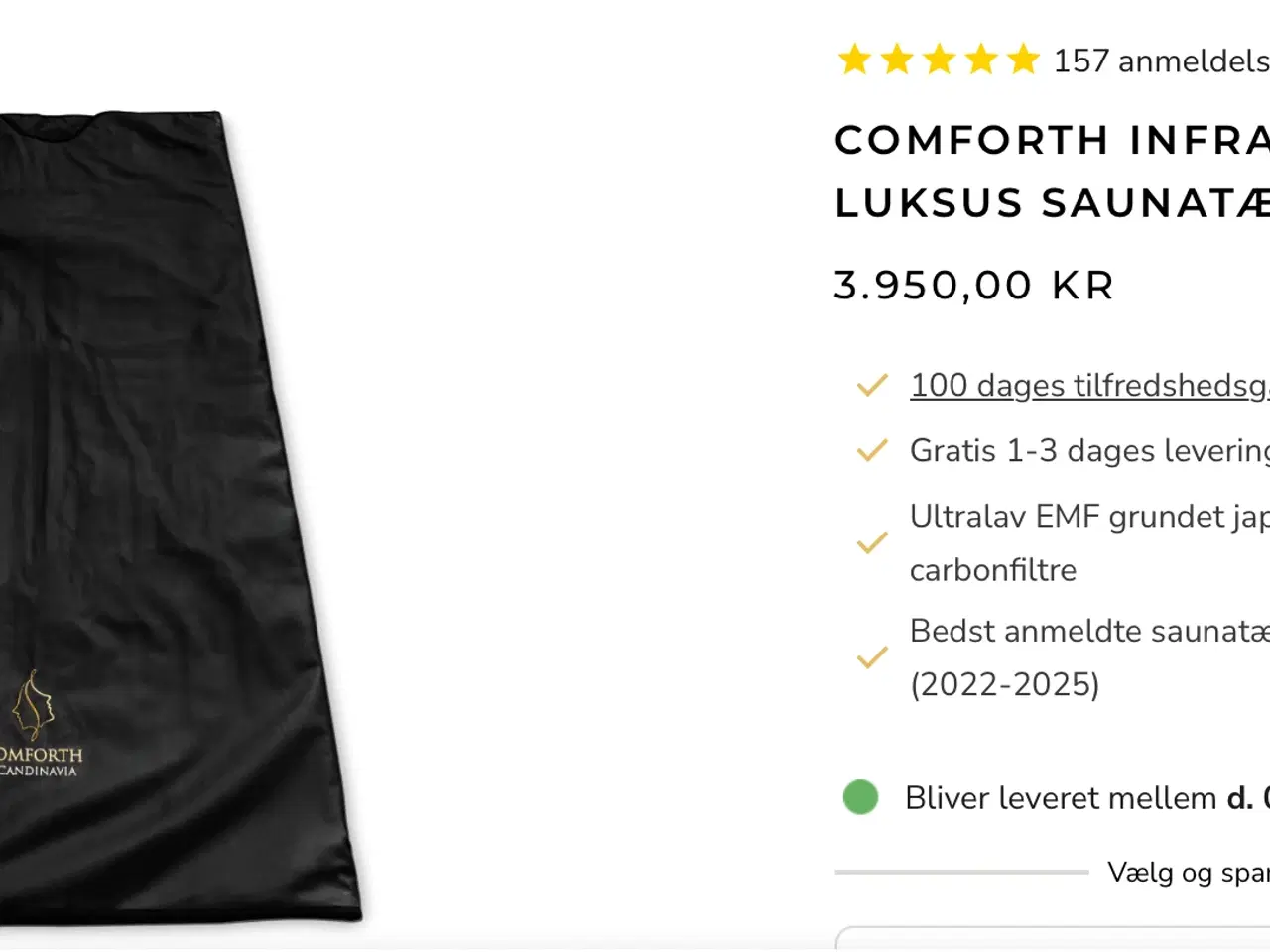 Billede 4 - Saunatæppe som nyt COMFORTH INFRARØDT LUKSUS SAUNA