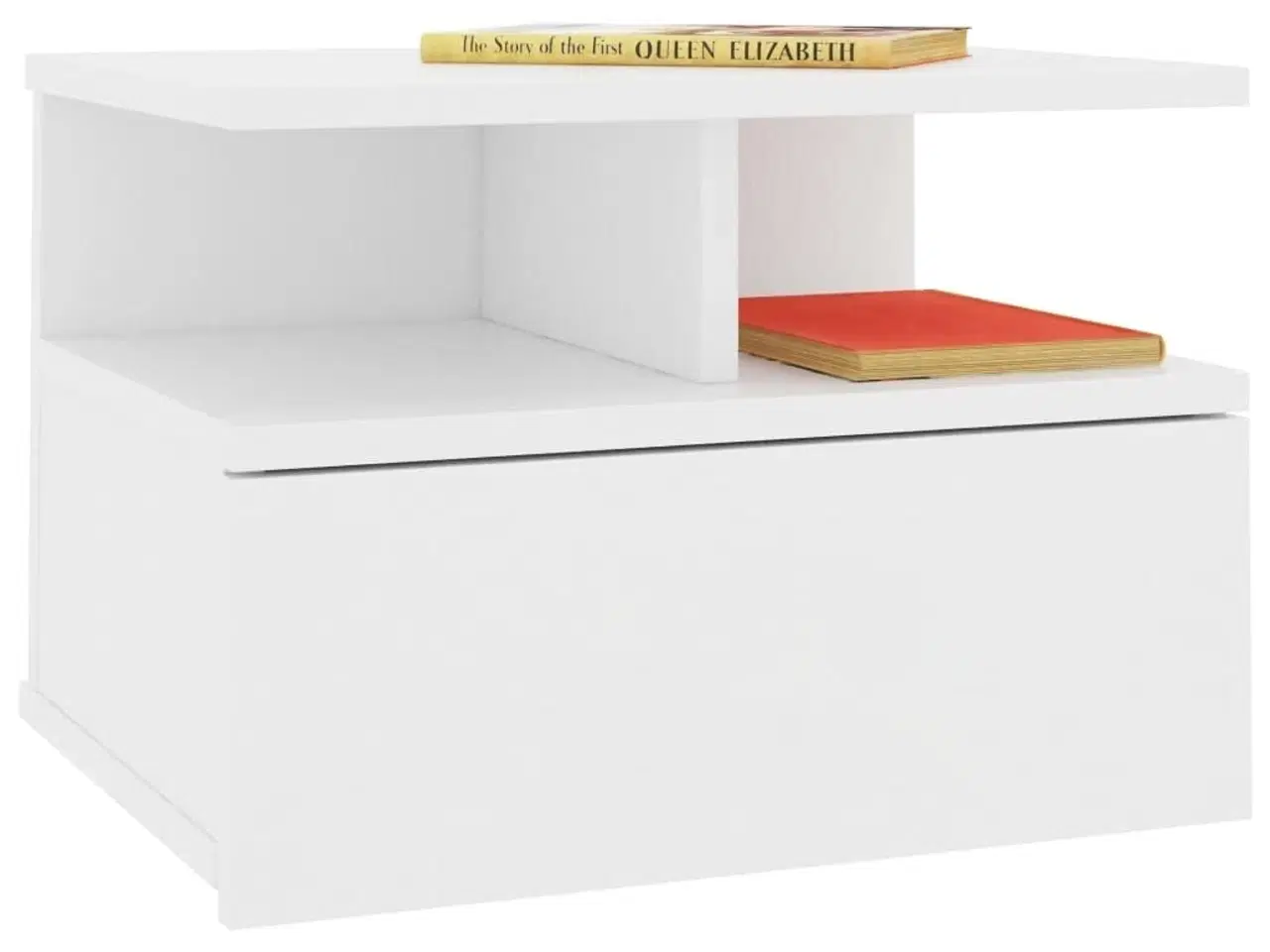 Billede 3 - Svævende natborde 2 stk. 40 x 31 x 27 cm konstrueret træ hvid