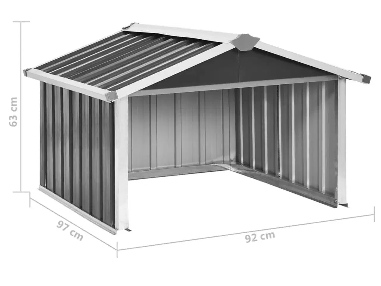 Billede 9 - Skur til robotplæneklipper 92x97x63 cm galvaniseret stål grå