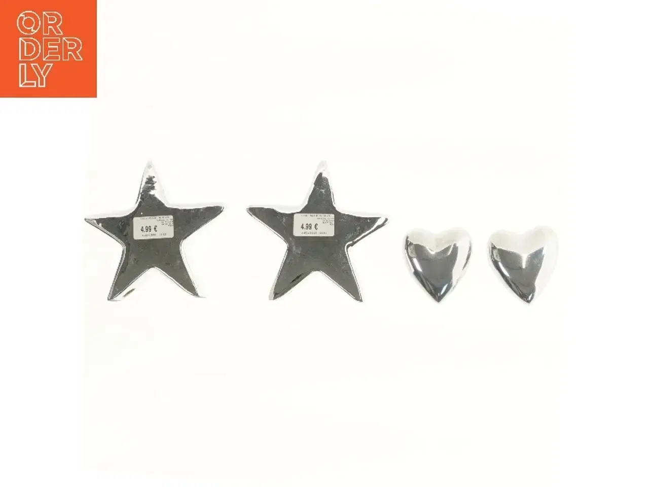 Billede 2 - Dekorative metalstjerner og hjerter (str. 14 cm)