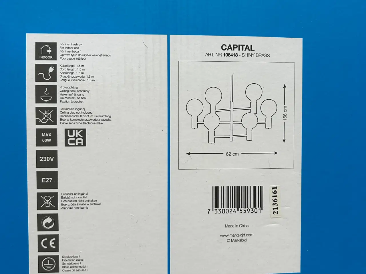 Billede 6 - Capital 6 Pendel Messing - Markslöjd