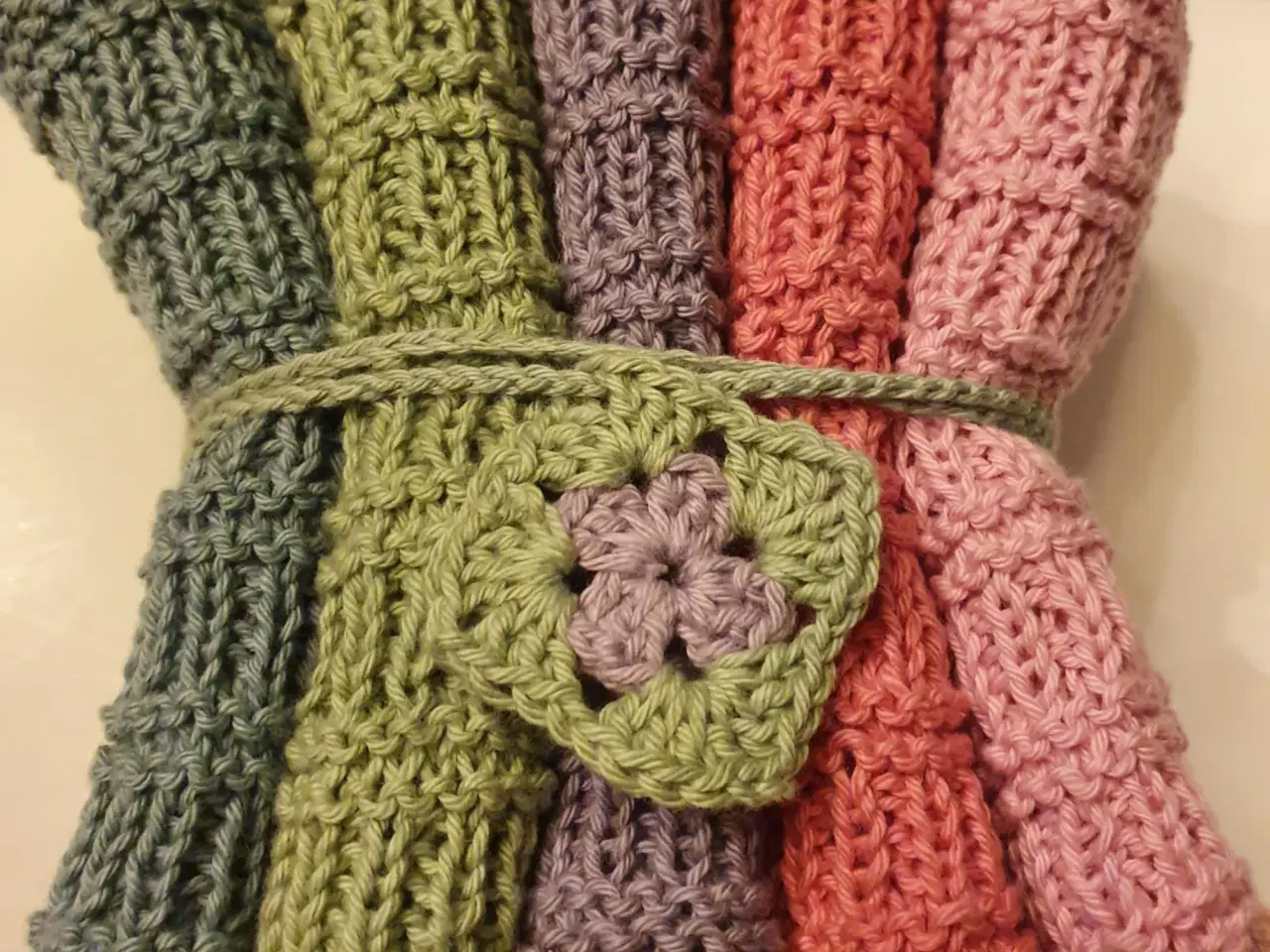 Billede 1 - Hjemmestrikket karklude vaskeklude, værtindegave