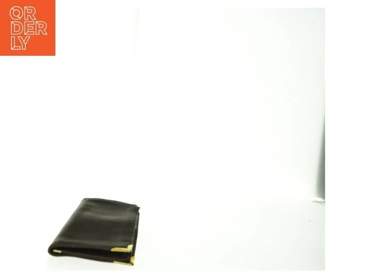 Billede 4 - Brun Vintage læder Clutch med guld detaljer (str. 27 x 13 cm)