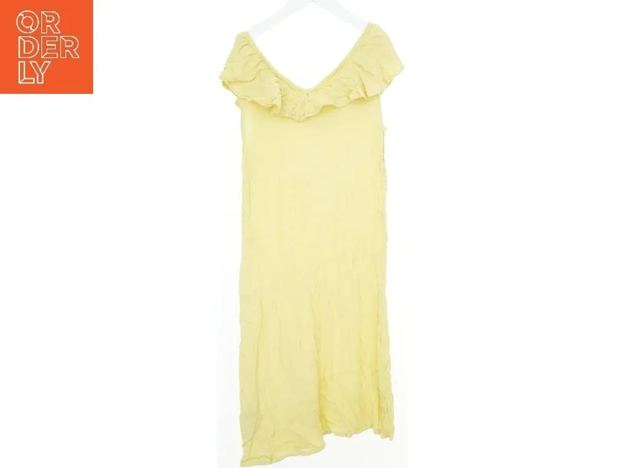 Billede 2 - Lang gul kjole med flæser fra Ichi (str. XS)