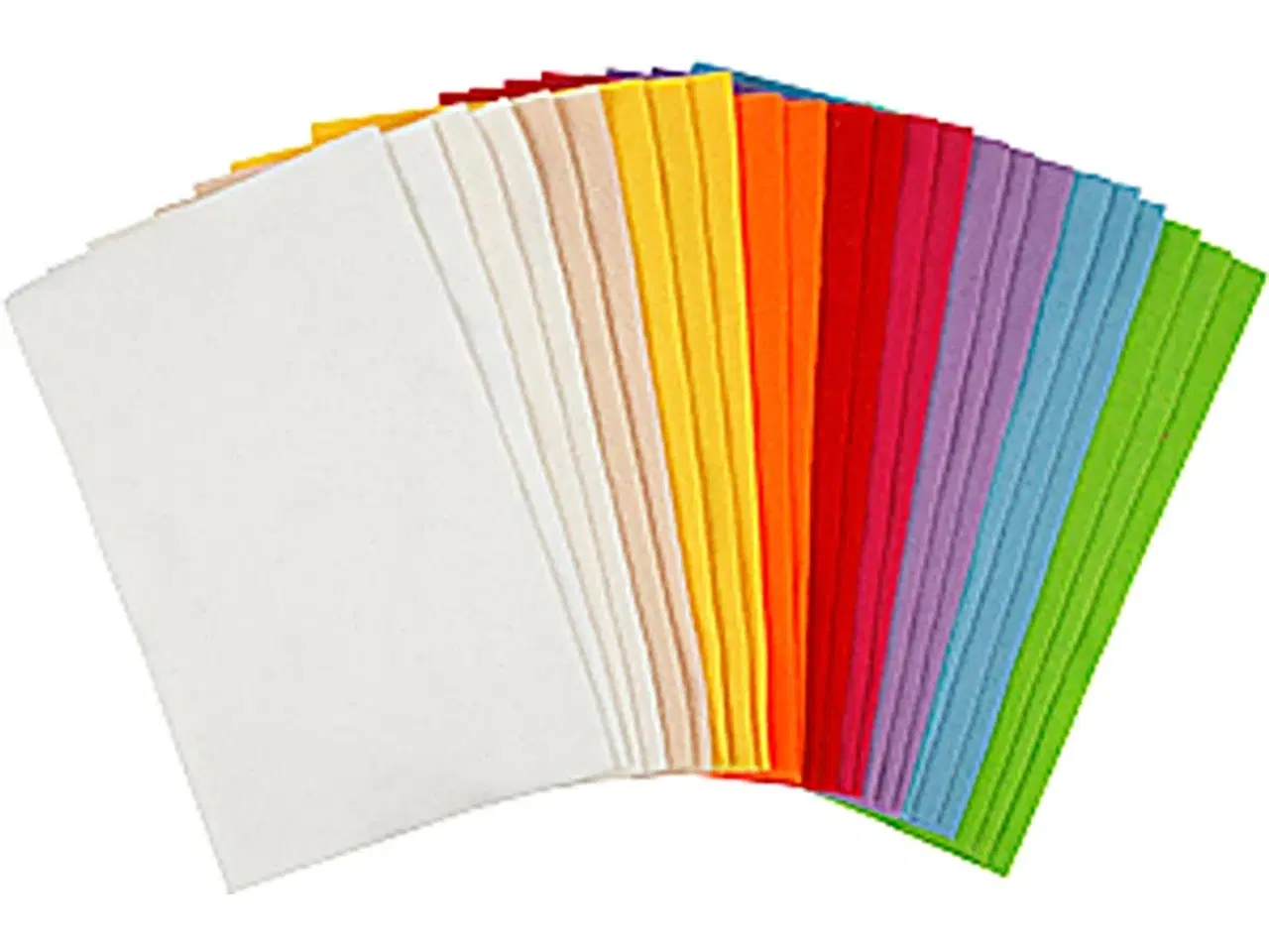 Billede 1 - Hobbyfilt, ark 20x30 cm, tykkelse 1,5 mm, 180-200 g, ass. farver, 24ass. ark/ 1 pk.