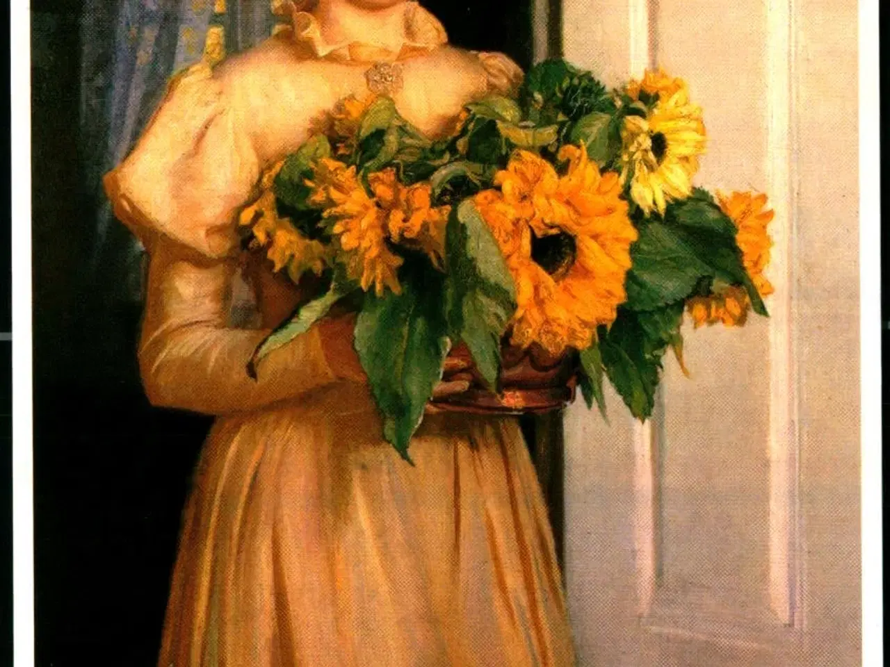 Billede 1 - M. Anker - Pigen med Solsikkerne  - Middelbroe u/n - Ubrugt