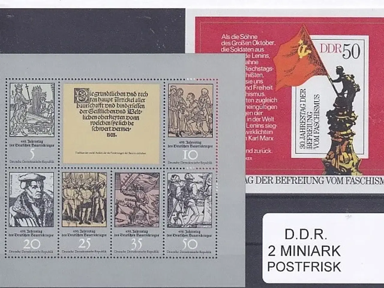 Billede 1 - D.D.R Samling - 2 Stk. Miniark - Postfrisk