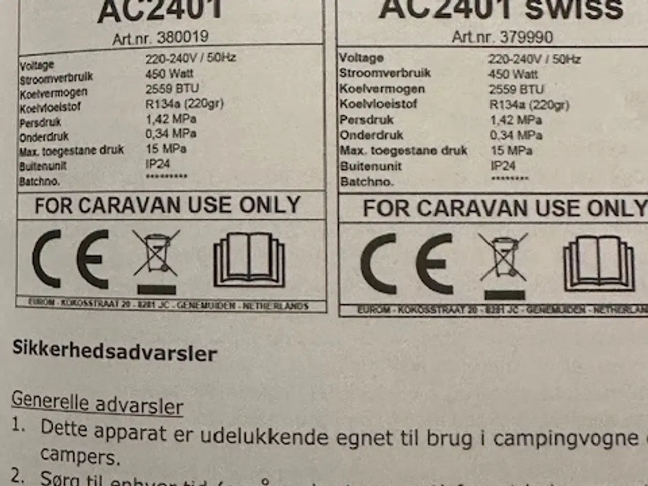 Billede 4 - EUROM Aircon til campingvogn