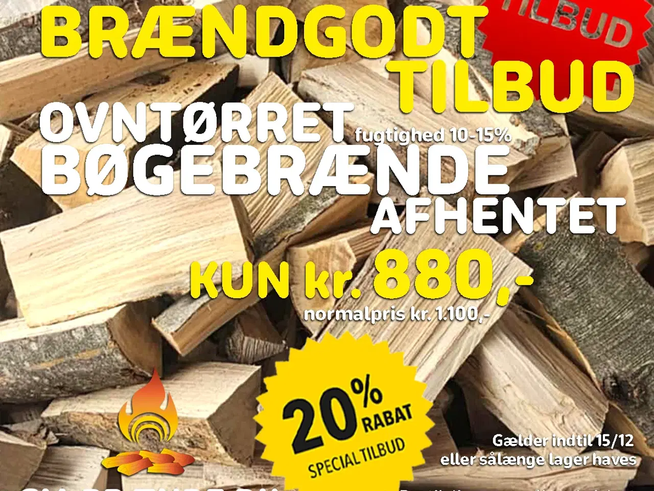 Billede 1 - Brændgodt tilbud: Ovntørret bøgebrænde afhentet: