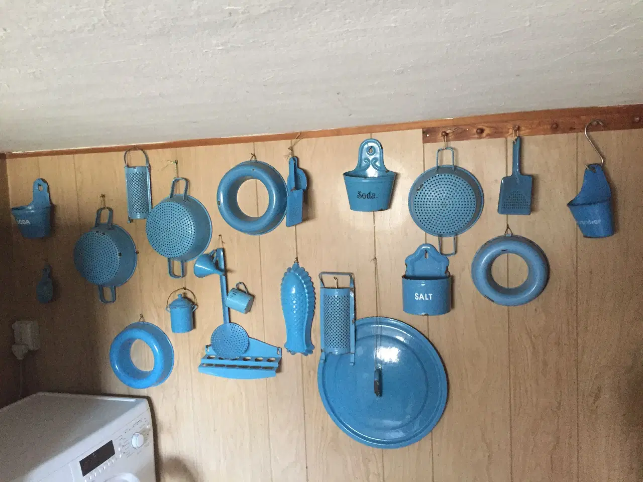 Billede 1 - Blå emalje køkkentøj samlet