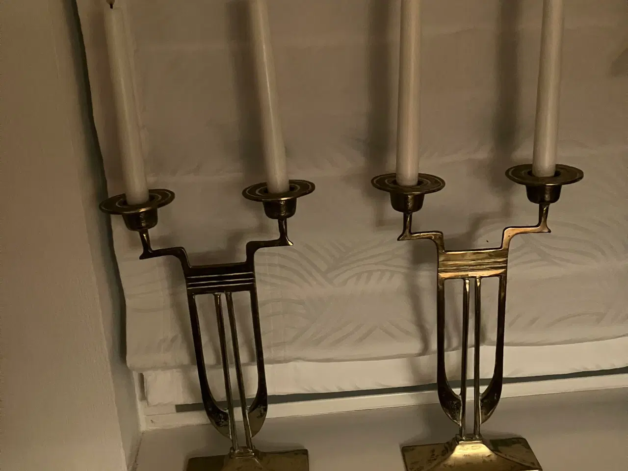 Billede 2 - To stk lysestager i messing