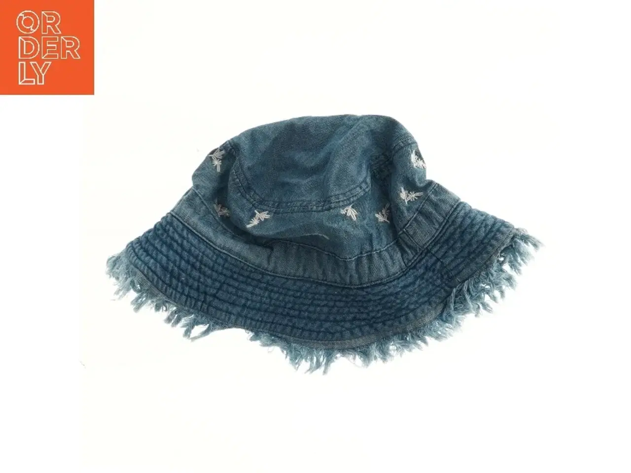 Billede 2 - Blå bøllehat med frynser (str. Ø 22 cm)