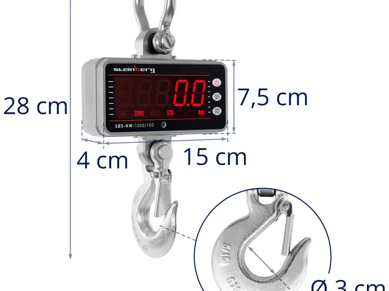 Billede 7 - Kranvægt – 1000 kg / 0,5kg – LED – digital