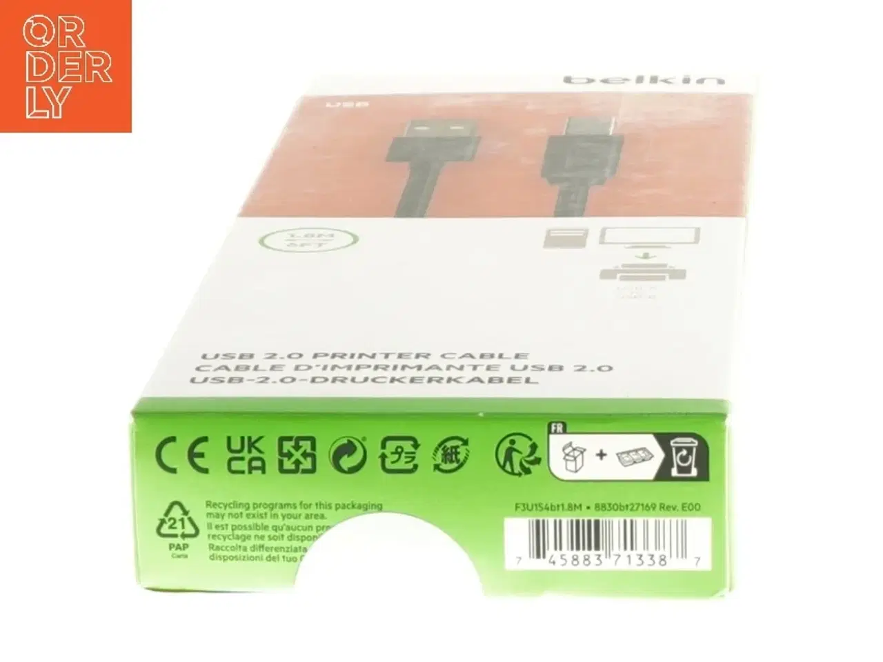 Billede 2 - USB 2.0 printerkabel fra Belkin (str. 21x8 cm)