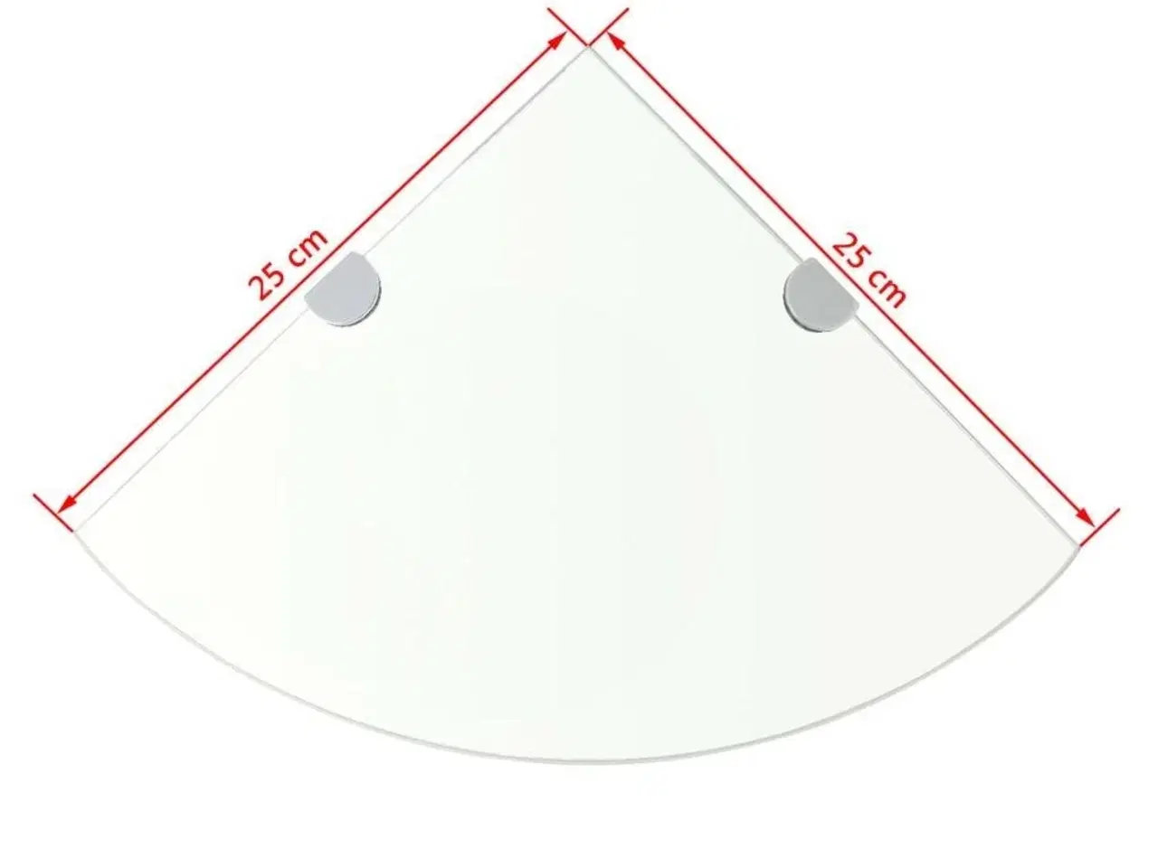 Billede 6 - Hjørnehylde med krombeslag klart glas 25x25 cm