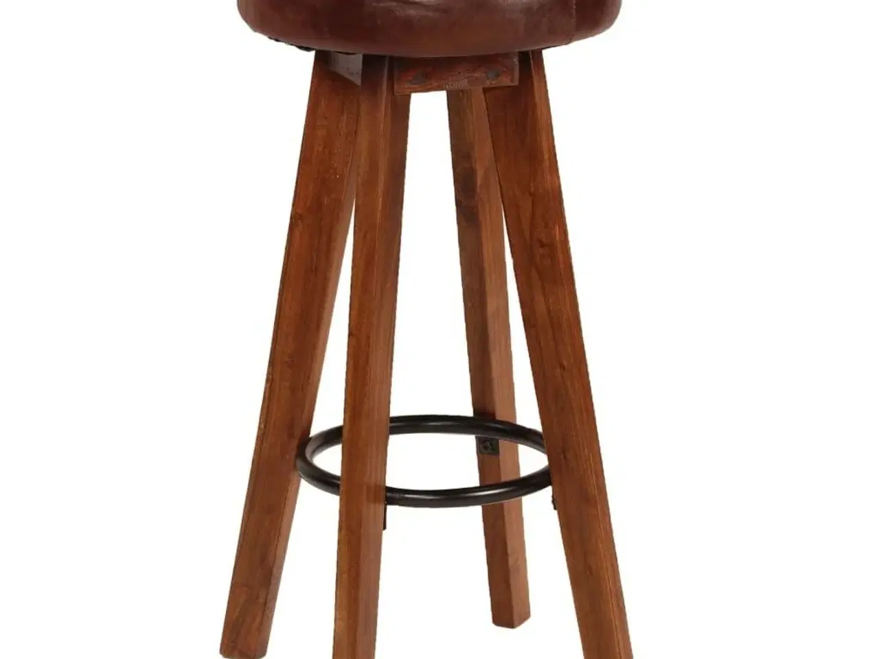 Billede 4 - Barstole 2 stk. ægte læder og massivt akacietræ