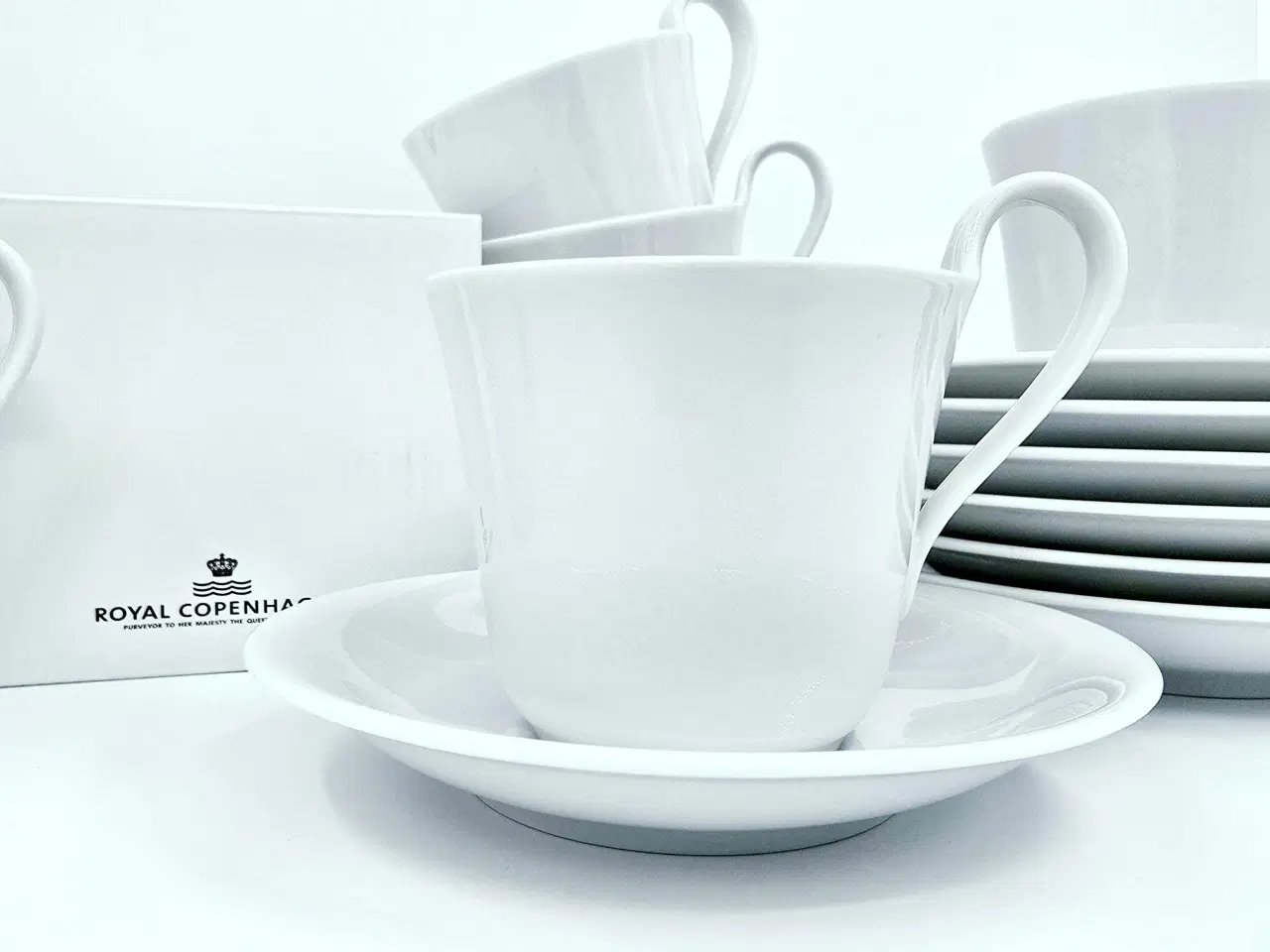 Billede 2 - Royal Copenhagen Hvid Højhankskop & Underkop 1 sor