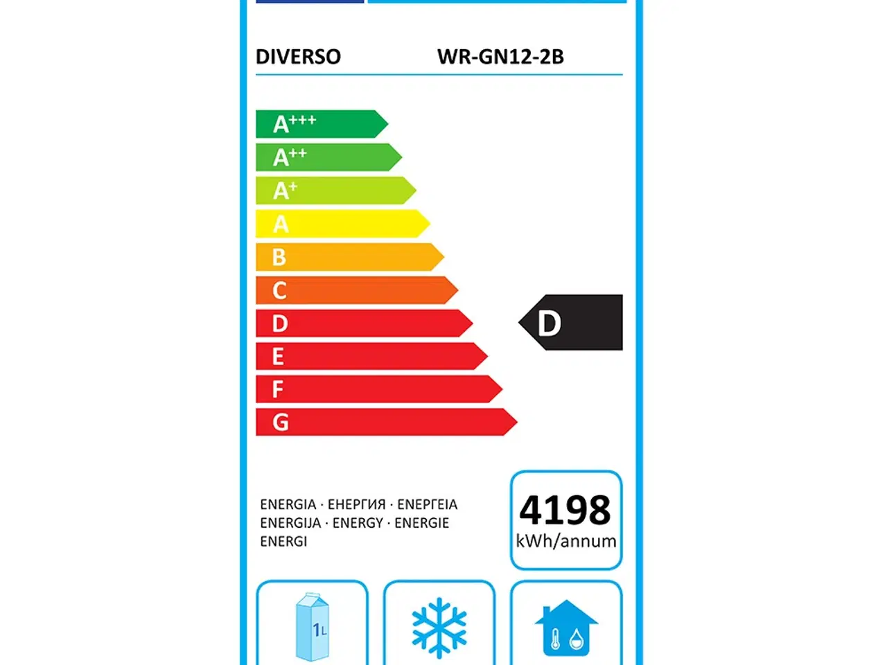 Billede 3 - Ventileret Fryseskab 1200 Liter – 2 Døre GN 2/1